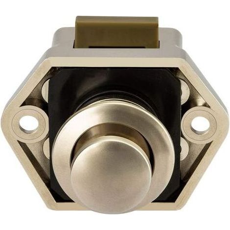Bouton poussoir Loquet - sans clé Serrure de meuble Fermoir Bouton de porte de placard pour RV caravane de moteur 2 pièces Nickel (1/4)