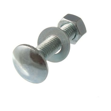 Lot de 20 boulons carrés M8 8 mm x 40 mm avec écrous hexagonaux BZP