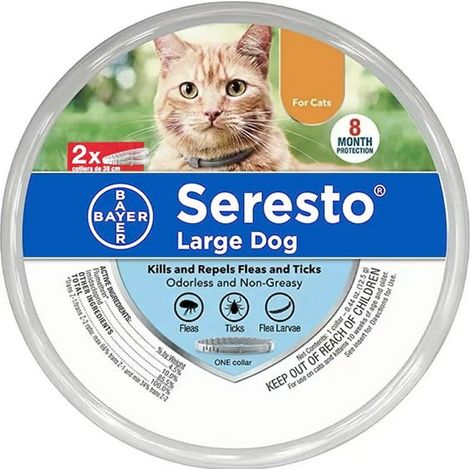 Protection imperméable de 6 mois, 2 colliers anti-punaises pour chiens (taille US Big Cat 38 cm) (1/5)