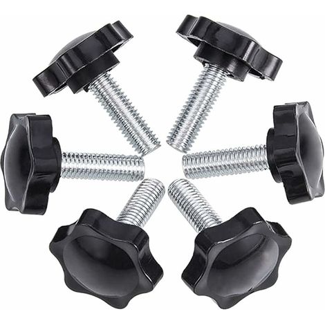 Trywise Papillon,Lot de 6 vis à oreilles M8 50 44 vis à oreilles, pinces à vis moletées en plastique pour bouton étoile (1/4)