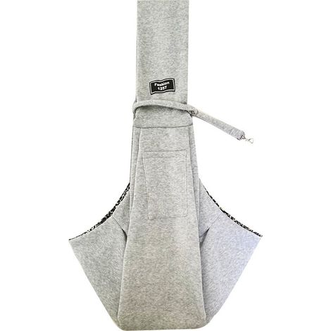 Sac bandoulière de transport pour chien et chat jusqu'à 10 kg pour animaux de compagnie couleur grise (1/5)