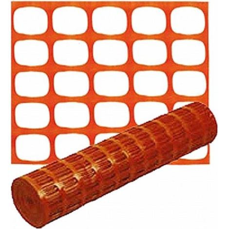 FPLUS malla obra naranja 1mt.x 50 mts. , Malla para señalizacion en color naranja.