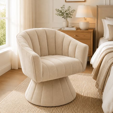 Fauteuil pivotant 360° élégant avec assise et dossier ergonomiques, accoudoirs enveloppants, design moderne et piètement stable – idéal pour bureau, salon ou télétravail, couleur kaki (1/5)
