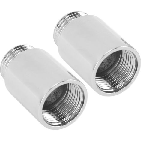 Lot de 2 rallonges de bras de douche en acier inoxydable chromé, rallonge de pommeau de douche pour salle de bain, 3 cm/1,2 po (1/5)