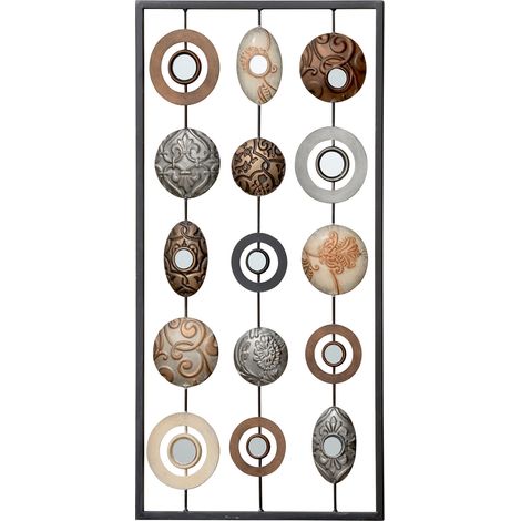 Metall Deko Metall Wandbild - 61cm - Wand Schmuck Objekt Kupfer Gold Wandspiegel