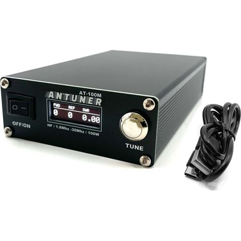 ANTUNER Accordeur d'antenne omnipotent 1,8 MHz-30 MHz 100 W avec mesureur d'ondes stationnaires et wattmètre intégrés pour radio HF USDX G1M FT-818 817 IC-705 (1/5)