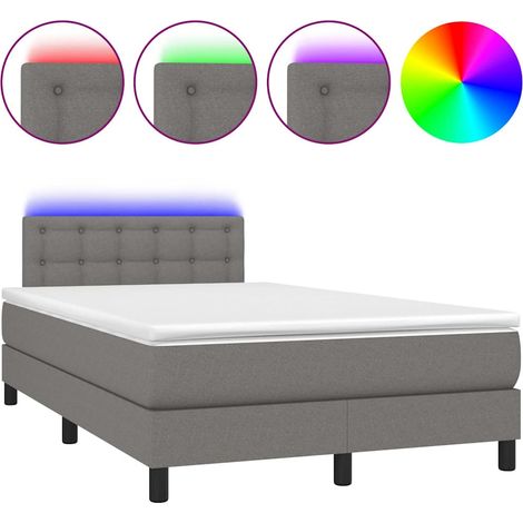 Maison Exclusive - Cama box spring con colchón y LED tela gris os (1/5)