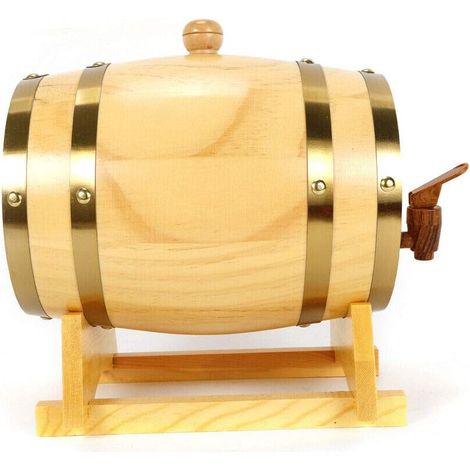 Holzfass 3L Whiskyfass Weinfass Schnapsfass Kiefernfass Fass Weinlagerung Eimer (1/5)