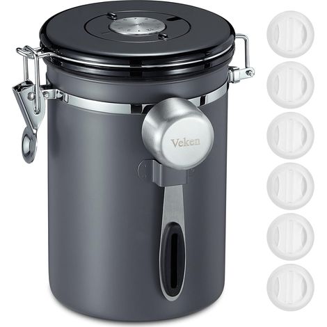 Boîte hermétique en acier inoxydable pour la farine, le café, le sucre, idéale pour organiser la cuisine et le plan de travail.-AquaForge (1/5)