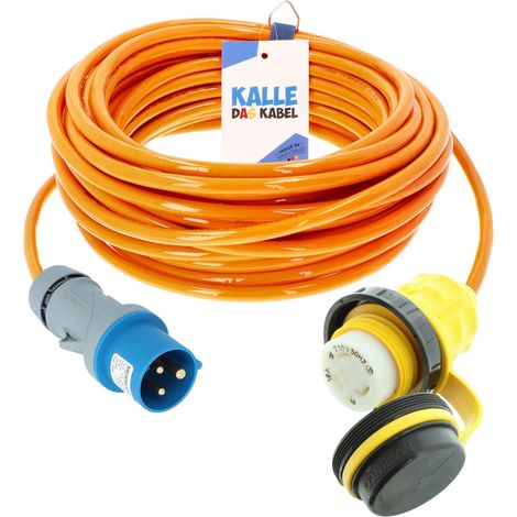 Kalle Landanschlusskabel CEE 230V 16A 2,5mm² Marinco Extreme Signal Orange IP44 25 Meter