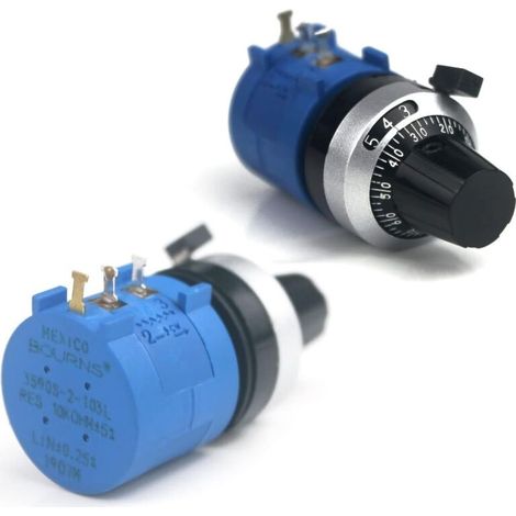 3590S-2-103L 10 kΩ, 10 Umdrehungen, Präzisions-Drehpotentiometer mit Drahtwicklung, einstellbarer Widerstand, Zählknopf (1/4)