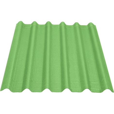 Lastra da copertura ONDULINE. Dimensioni 100 x 82 cm. Colore verde intense.