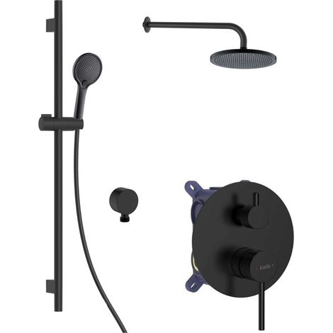 kielle Oudee I - Rubinetto da incasso per 2 elettrodomestici, con accessori e corpo EcoSpare, nero opaco 20633SP24 (1/5)