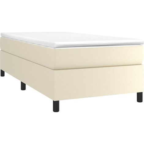 vidaXL Sommier à lattes de lit avec matelas Crème 80x200 cm Similicuir