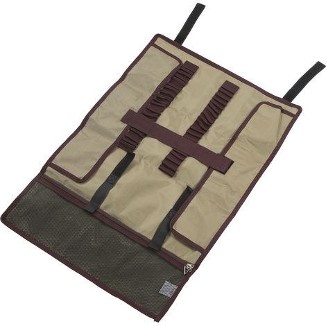 Sac de rangement pour piquets de tente, poignée simple, poche en filet, toile Oxford, marteau de camping, kaki clair (1/5)