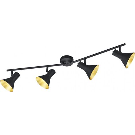 Plafón 4 Focos E14 Orientable Nina Negro y Oro Trio Lighting (1/2)