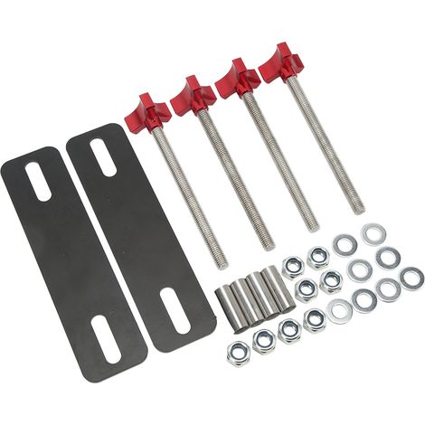 Kit de fixations réglables pour plaques de désensablage tout-terrain (4,72 à 6,69 pouces), rouge. (1/5)