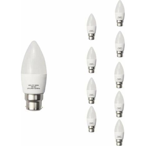 Ampoule Led B22 6w 220v C37 180° (Pack De 10) - Blanc Froid 6000k - 8000k (1/2)