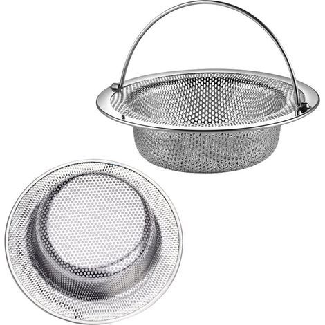 Filtro per lavello da cucina, 2 filtri per lavello con manico in acciaio inox, griglia per lavello da cucina, tappo per lavello da cucina, filtro anti-intasamento per lavello da cucina/bagno (diametro (1/5)