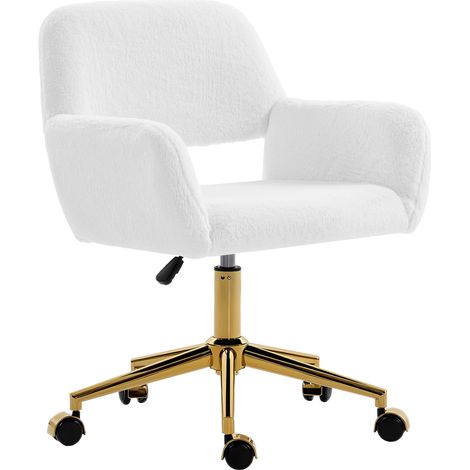 HOMCOM Swivel Office Chair, Vanity Desk Chair with Adjustable Height, Wheels (1/5)