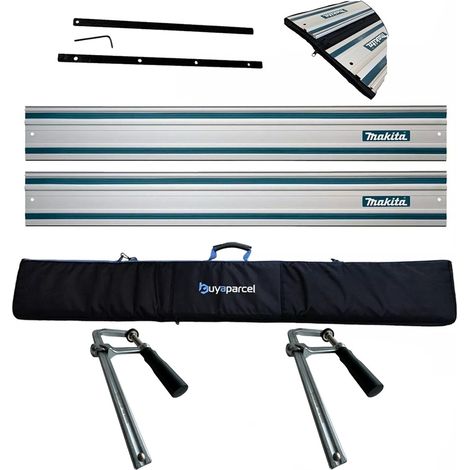 2x Makita 1.5m Guide Rails DSP600 Plunge Saw + Pair Clamps + Bag + Connector (1/5)