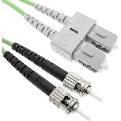 BeMatik - Cavo di fibra ottica OM5 multimodale duplex 50µm/125µm ST/PC a SC/PC 100Gb di 15 m