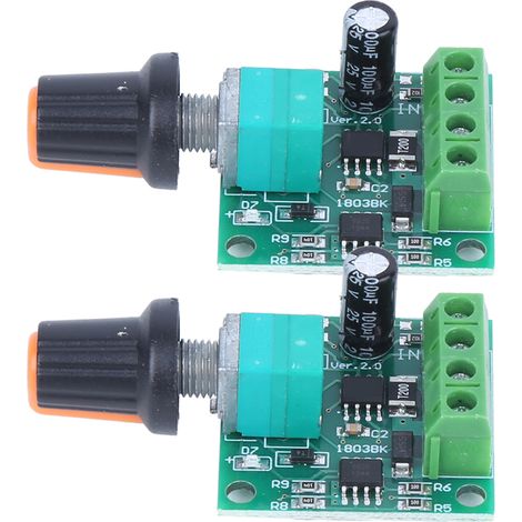 2 Stück 1,8 V 3 V 5 V 6 V 12 V 2 A PWM-Gleichstrommotor-Drehzahlregler Niederspannungs-Steuerschalter 1803BK (1/5)