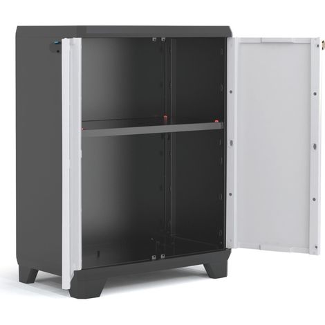 Keter armadio basso linear cm. 68x39x90 h col. grigio/nero - Keter