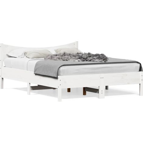 Maison Exclusive - Letto senza Materasso Bianco 140x200 cm Legno Massello di Pino (1/5)