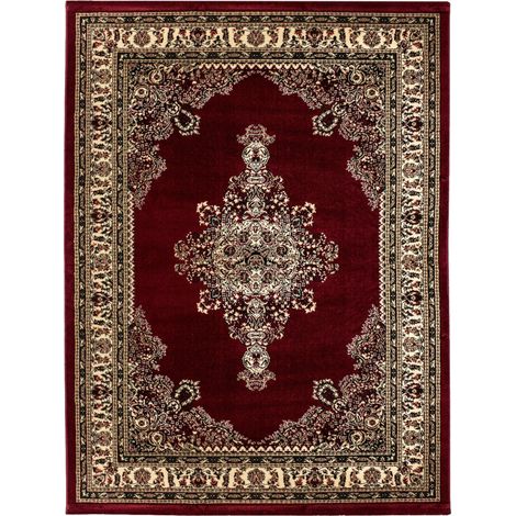 Tapis persan EHSAN rouge 200 x 290 cm – 100% polypropylène – Jute antidérapant – Hauteur de fils 12mm – Densité 2500g/m2 – Marrakesh