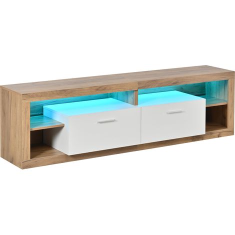 Mueble TV 180 x 35,5 x 50 cm con LED App, 2 cajones y 4 huecos, hasta 30 kg (1/5)