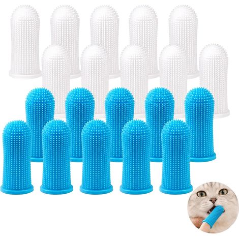 Brosse à dents doigt pour chien et chat en silicone, lot de 20 (1/5)