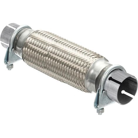 Tuyau Flexible d'échappement de Voiture avec 2 Colliers 63mm X 200mm/300mm Échappement Flex Tuyau Double Tresse Tuyau Flexible de Réparation Acier Inoxydable Tube D'échappement Joint Flex (1/5)