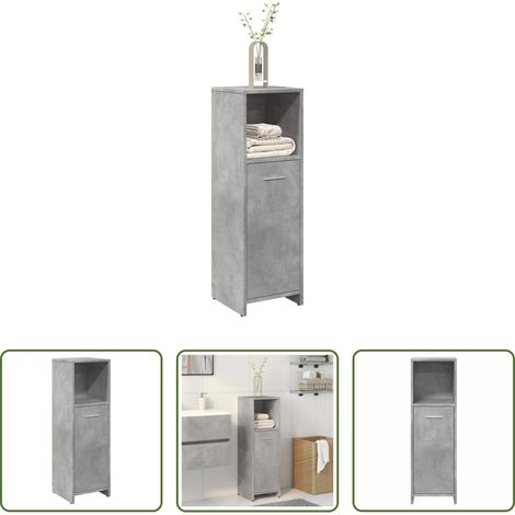 vidaXL Armoire béton - Armoire de salle de bain Gris béton 30x30x95 cm Aggloméré (1/5)