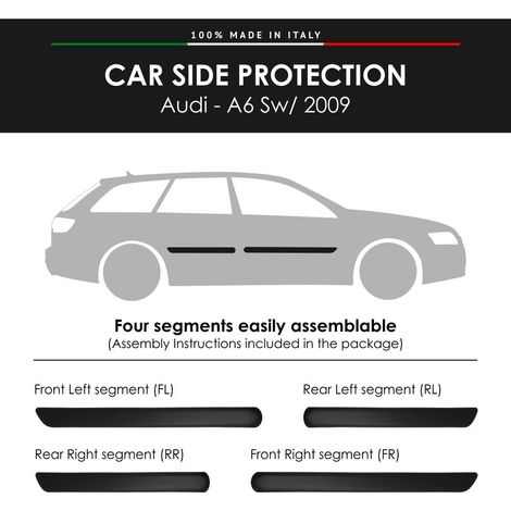 Modanature Laterali per Audi con Biadesivo 3M - Modello: A6 SW - 2009