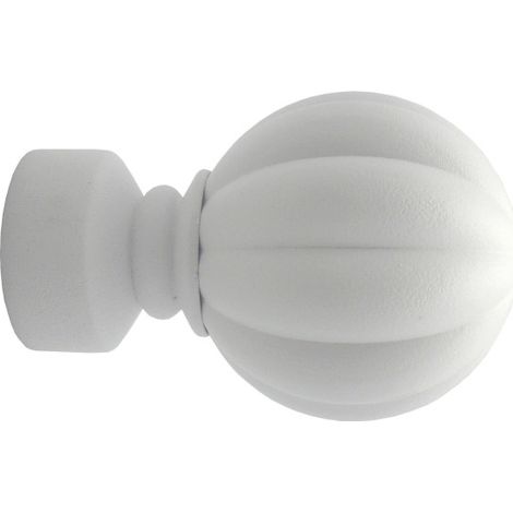 Embout Dauphine Blanc Graine D28 pour tringle à rideaux - Spécial barres à rideau - Style classique - (1/2)