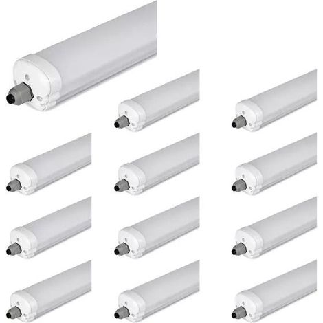 Lot de 12 Réglettes LED étanches 120cm 36W 120lm/W IP65 V-TAC VT-1249 - 120 ° - Blanc froid - 6400K (1/5)