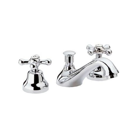 Batteria lavabo 3 fori remer stile retro serie liberty bianca opaca (1/4)