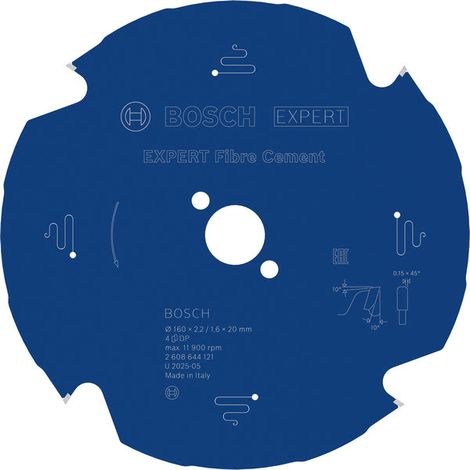 Bosch EXPERT Fibre Cement Circular Saw Blade 160 x 2.2/1.6 x 20 mm T4 2608644121 (1/4)