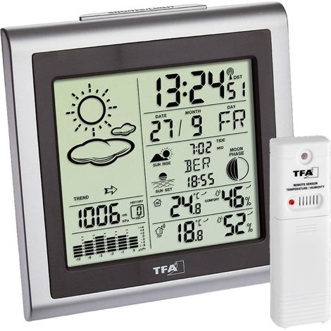 Stazione meteorologica TFA Dostmann Largo argento per uso domestico