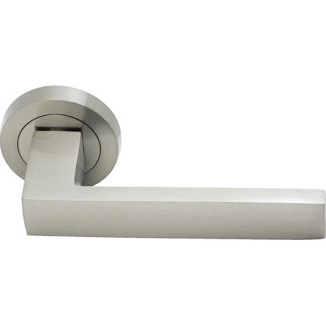 Jeu de poignée avec rosette 50 mm et poignée carrée, finition nickel satiné, couleur argent, 135 x 50 x 54 mm (1/2)