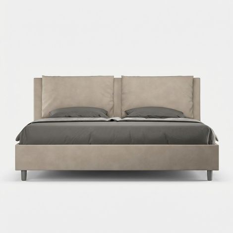 Doppelbett mit Bettkasten, modernes Design Antea 200x200 - Taupe