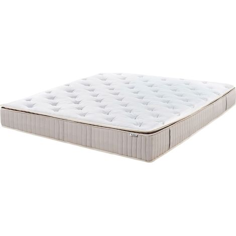 Matelas en Latex avec Ressorts Ensachés 180 x 200 cm Housse Amovible en Polyester Fermeture Eclair Moyennement Ferme Blanc Daydream (1/5)