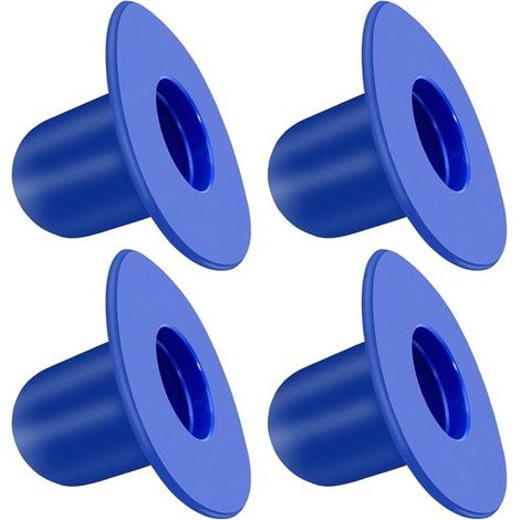 Lot de 4 bouchons de remplacement pour piscine – Bleus – Filtre pompe – Joint étanche (1/4)
