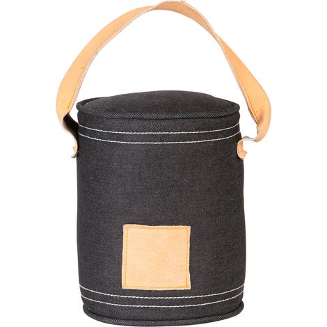 Esschert Design Türstopper Anthrazit mit Griff - Denim & Leder