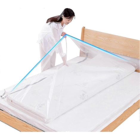 Grands sacs de rangement sous vide pour matelas et vêtements, étanches, verrouillables, réutilisables, gain de place, compression (1/5)