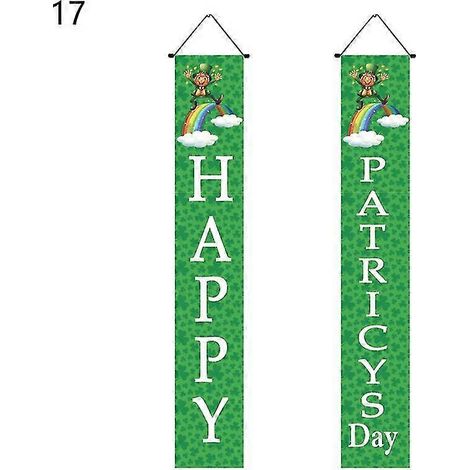 1 Paire D'ornements Suspendus Accrocheurs En Polyester Vert, Large Utilisation, Panneau De Porche Lutin Irlandais, Fournitures Domestiques Q (1/5)