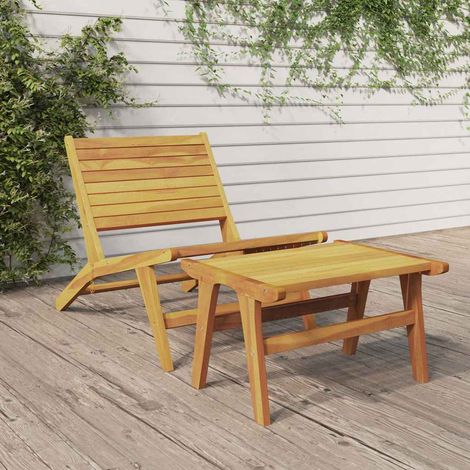vidaXL Chaise de jardin avec repose-pieds Bois de teck solide (1/5)