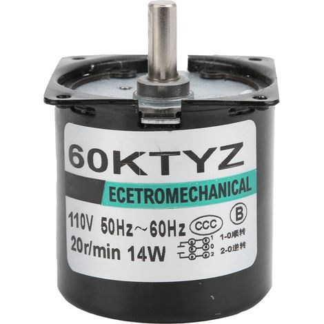 Moteur électrique miniature à aimant permanent, réducteur de vitesse 14W 20 tr/min AC110V, pièce pour générateur DIY (1/5)