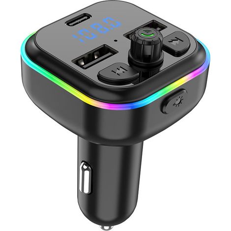 P15 Car Bluetooth MP3 Hands-free Calling Car FM Transmitter QC3.0 Dual USB Car Charger Music Player -- P14 Bare Unit with Bag (1/3)